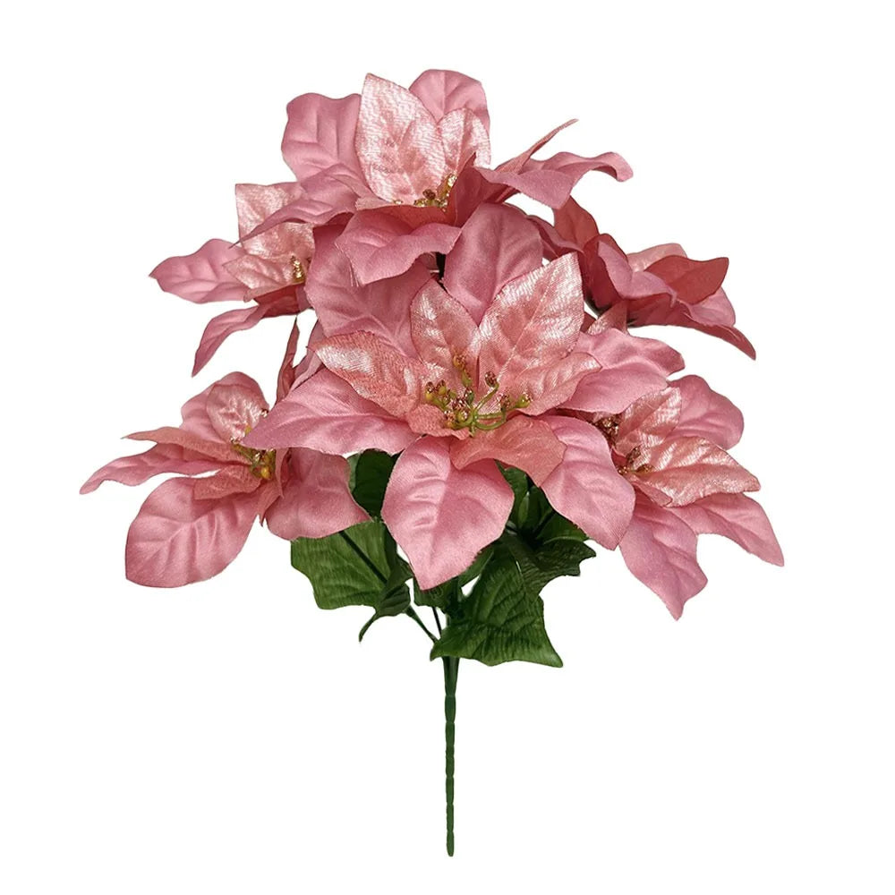 Gold & Red Artificial Christmas Flower Bouquet – DIY Xmas Decor