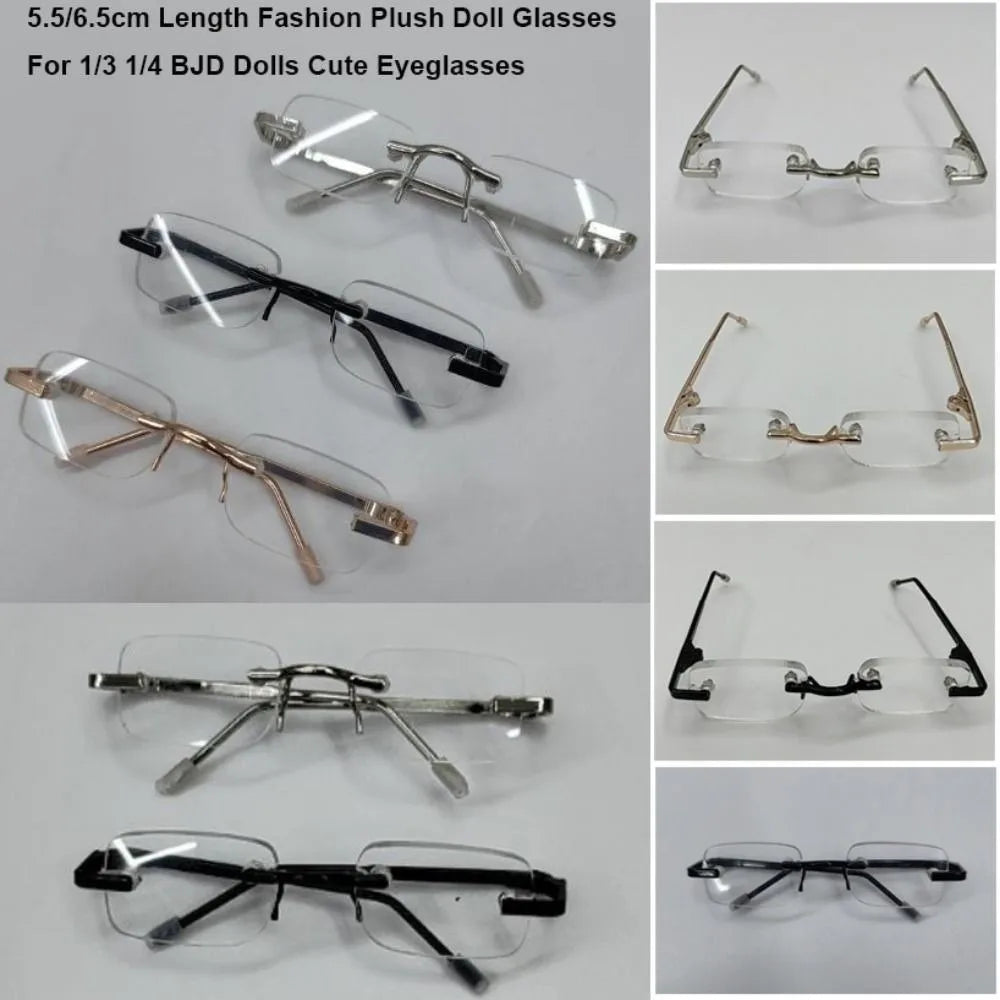 Mini Doll Glasses 5.5/6.5cm for BJD & Cotton Dolls | Metal Frame Doll Accessories Nixie