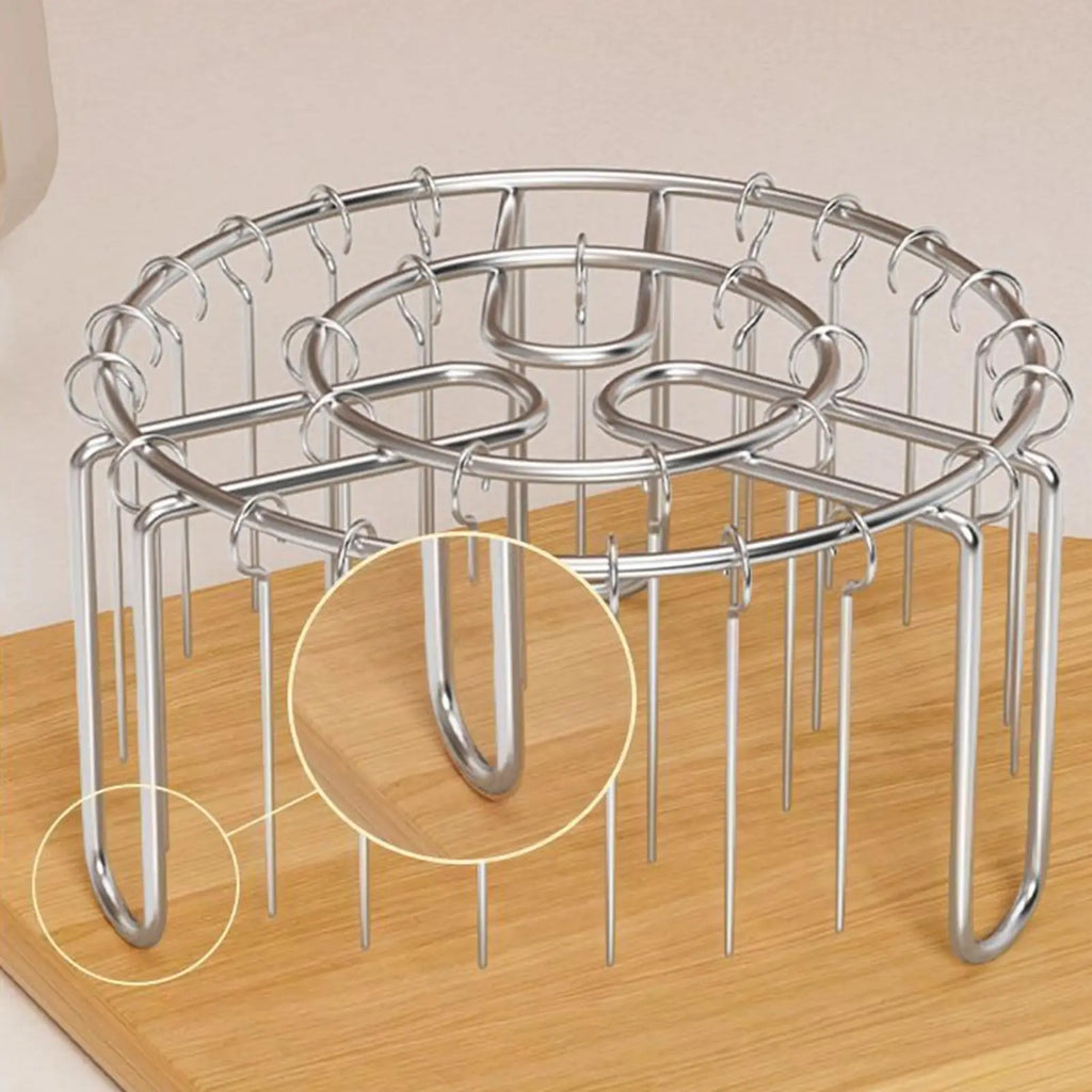 Vertical Air Fryer Skewer Rack – Stainless Steel + 24 Skewers Skewer Rack Set Nixie