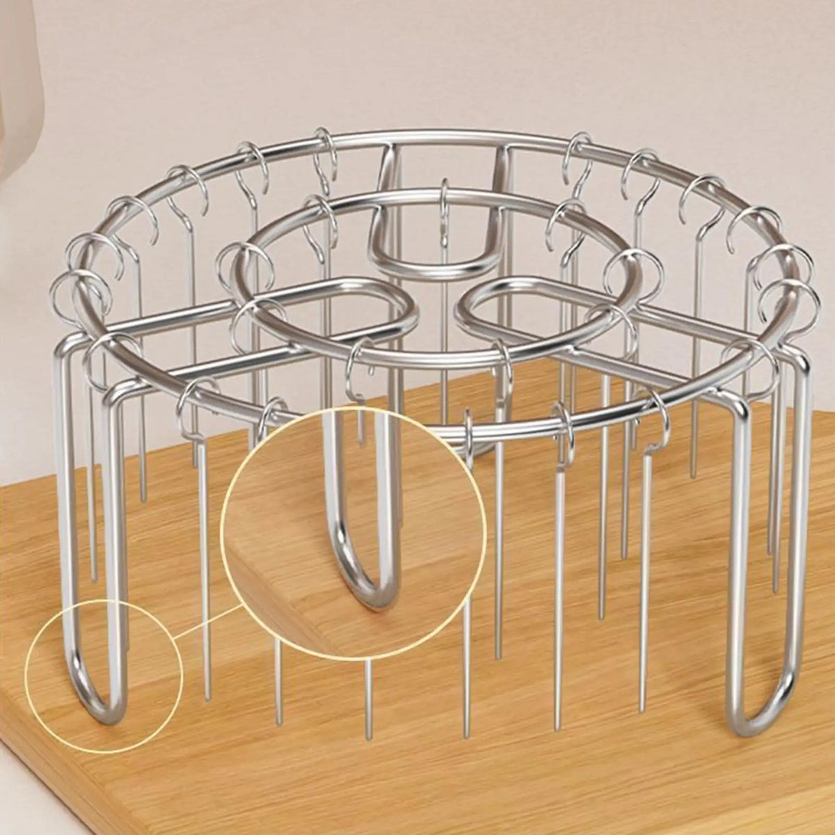 Vertical Air Fryer Skewer Rack – Stainless Steel + 24 Skewers Skewer Rack Set Nixie