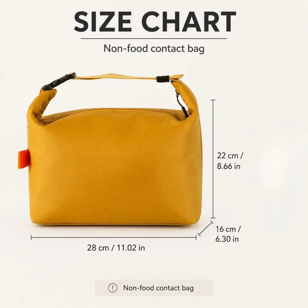 Foldable Retro Lunch Bag Large Opening Tote | Work & School