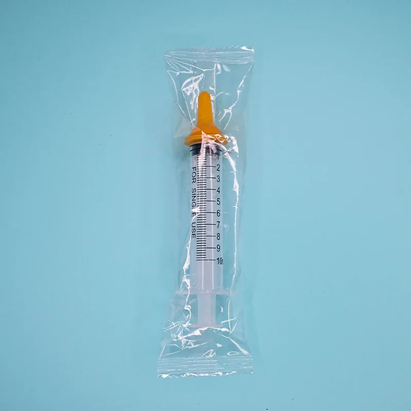 Pet Silicone Nipple Feeder & Oral Syringe for Puppies & Kittens Pet Nursing Feeder Nixie 10ml-yellow