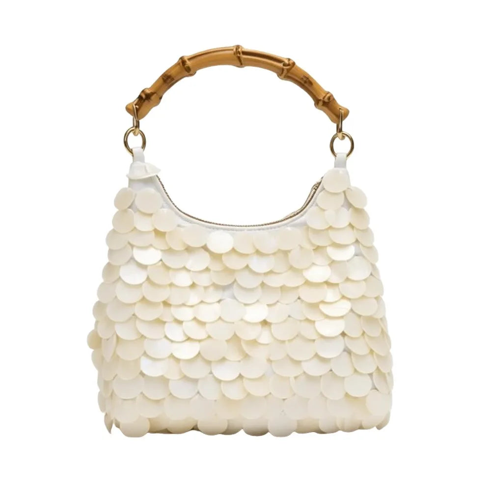 Woven Seashell Crossbody Bag | Beaded Mermaid Style Purse