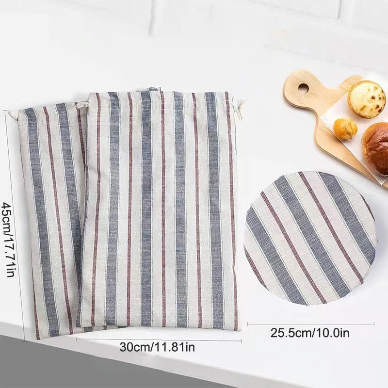 Reusable Linen Beeswax Bread Bags with Sourdough Proofing Cover Bread Storage Bag Nixie