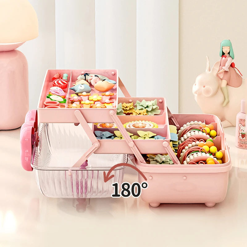 Multi-Layer Hair Accessories Organizer Box for Girls Hair Accessories Organizer Nixie