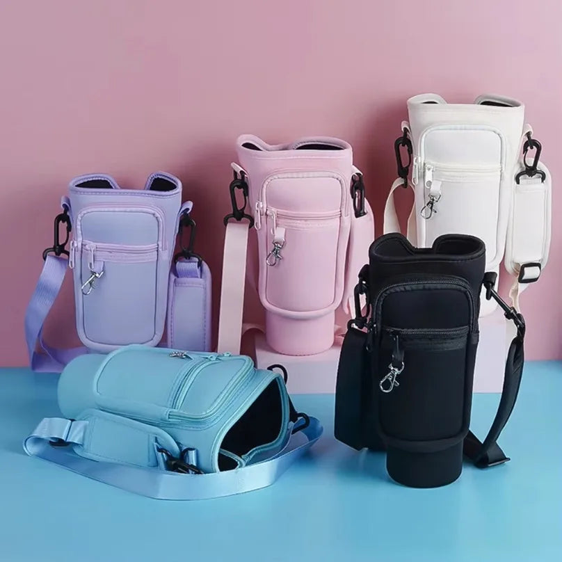 40oz Neoprene Water Bottle Carrier Bag with Shoulder Strap Water Bottle Carrier Nixie