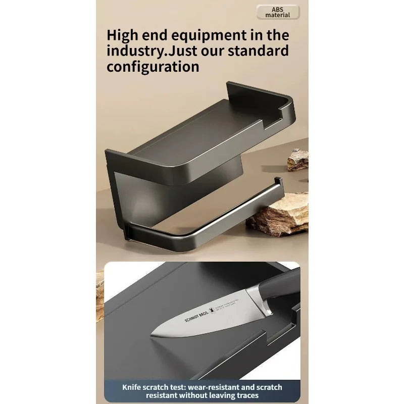 Wall-Mount Toilet Paper Holder & Storage Rack – ABS Plastic