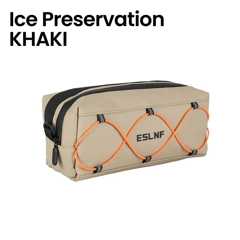 ESLNF Bike Handlebar Bag Waterproof Reflective Cycling Front Bag Handlebar Cycling Bag Nixie Ice KHAKI