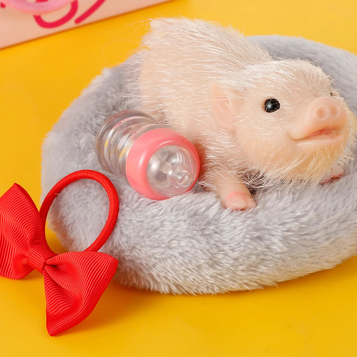Mini Silicone Piglet Doll Toy Set – Lifelike Reborn Pig Gift Silicone Animal Doll Nixie