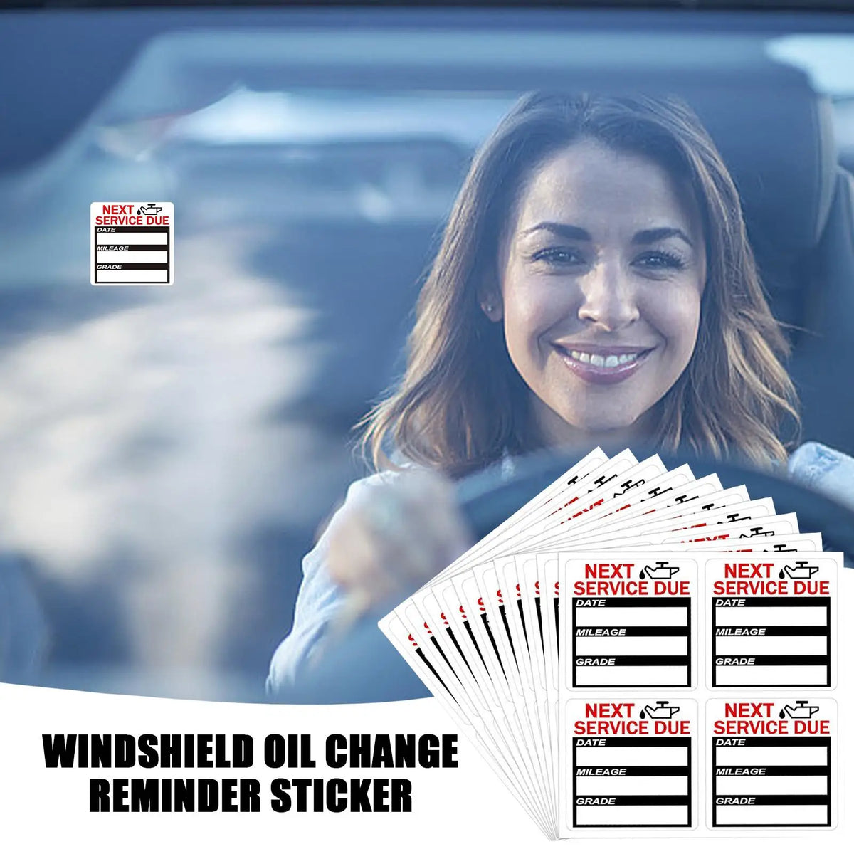 40 Pcs Oil Change Reminder Stickers for Windshield Windows