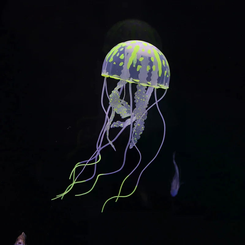 Glowing Jellyfish Aquarium Ornament | Silicone Fish Tank Decor Aquarium Ornament Nixie