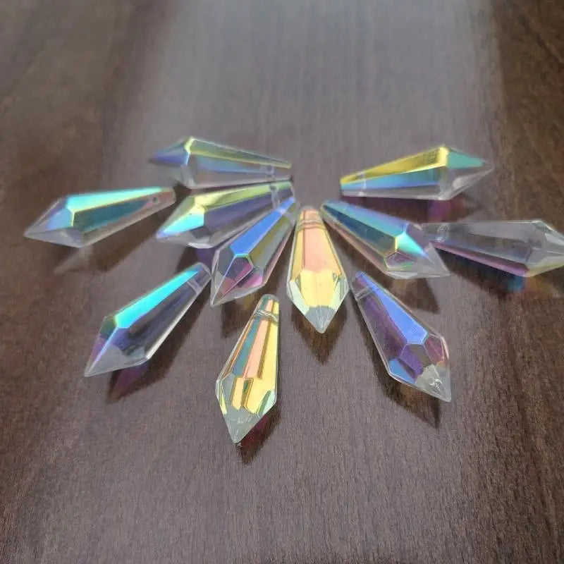5PCS Crystal Icicle Suncatcher Prisms – Rainbow Chandelier Drops Crystal Chandelier Drops Nixie