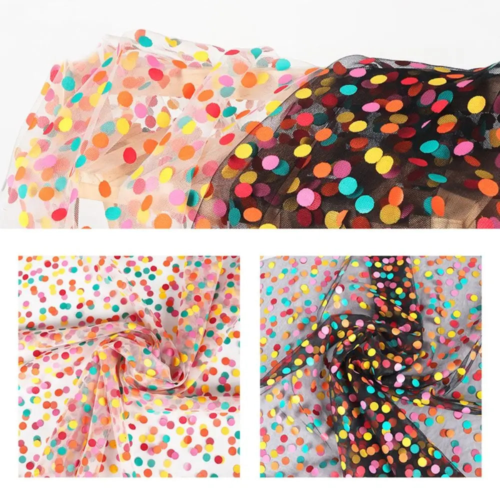 Colorful Polka Dot Tulle Organza Fabric – Bouquet Wrapping Mesh Bouquet Wrapping Fabric Nixie