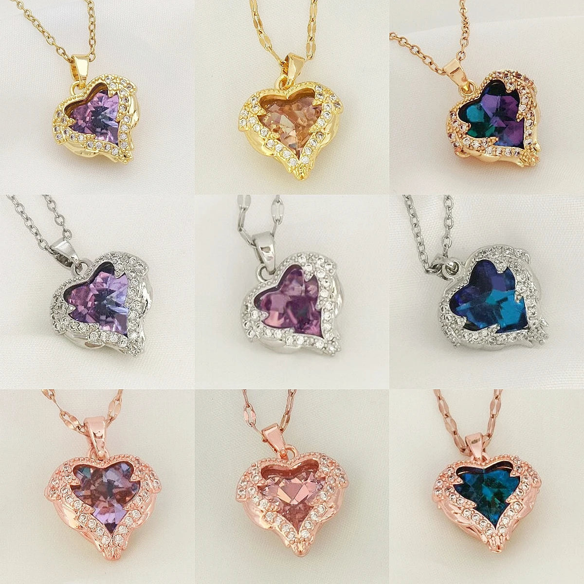 Heart of the Sea Crystal Pendant Necklace for Women Crystal Pendant Necklace Nixie