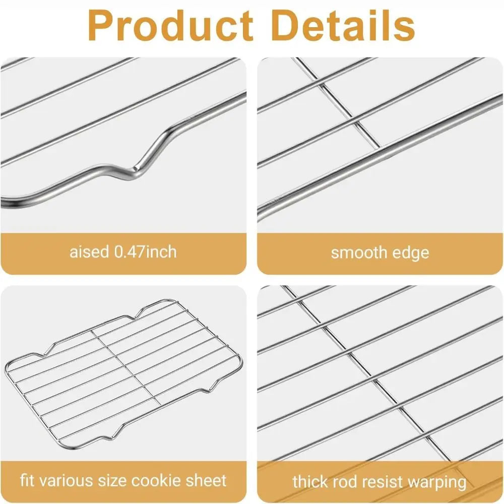 Stainless Steel Cooling Rack – Non-Stick BBQ & Cake Cooler