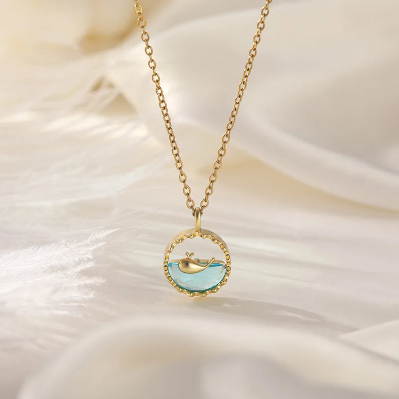 Women's Heart Pendant Stainless Steel Clavicle Chain Necklace Heart Pendant Necklace Nixie