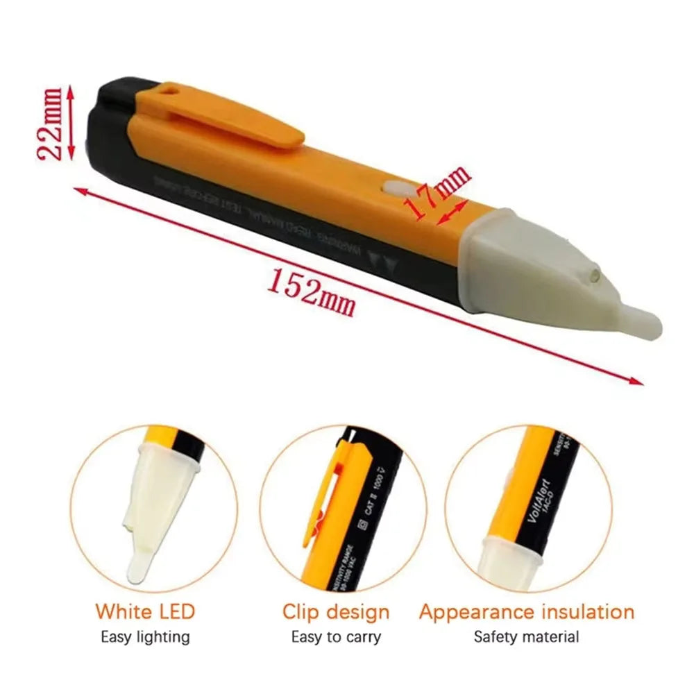 Non-Contact Voltage Tester Pen 90-1000V AC LED & Beep Alert Voltage Tester Pen Nixie Default Title