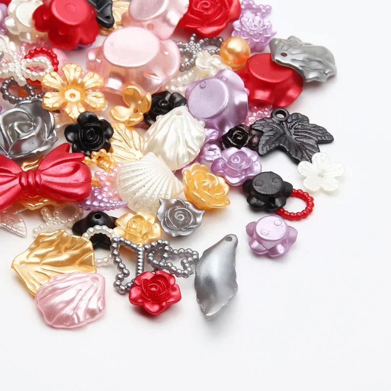 Mixed Acrylic Beads 20g – Hearts Leaves Flowers DIY Jewelry DIY Jewelry Beads Nixie