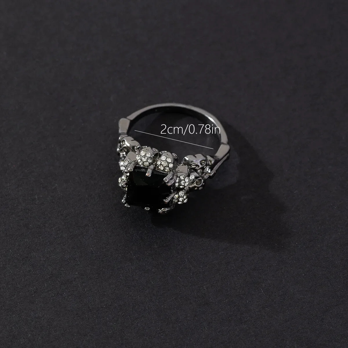 Men's Black Crystal Zircon Skull Ring | Punk Jewelry Sizes 6–11 Fashion Skull Ring Nixie