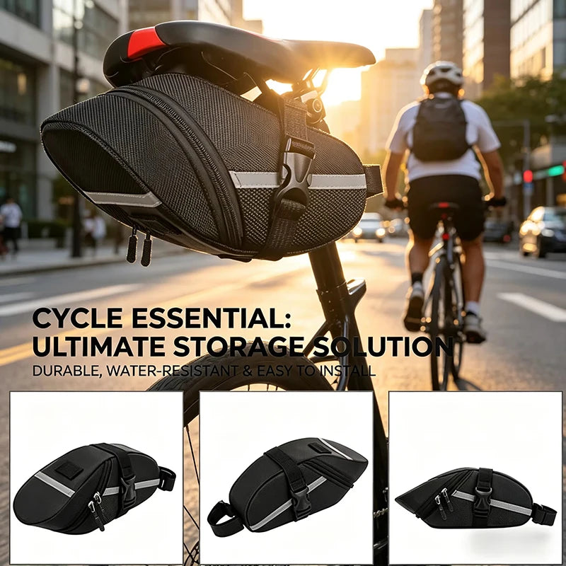 Rainproof Reflective Bike Saddle Bag | 600D MTB Rear Tail Bag Bicycle Saddle Bag Nixie