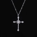 Rhinestone Cross & Star Pendant Necklace – Silver-Tone Women Pendant Necklace Nixie Silver-plated