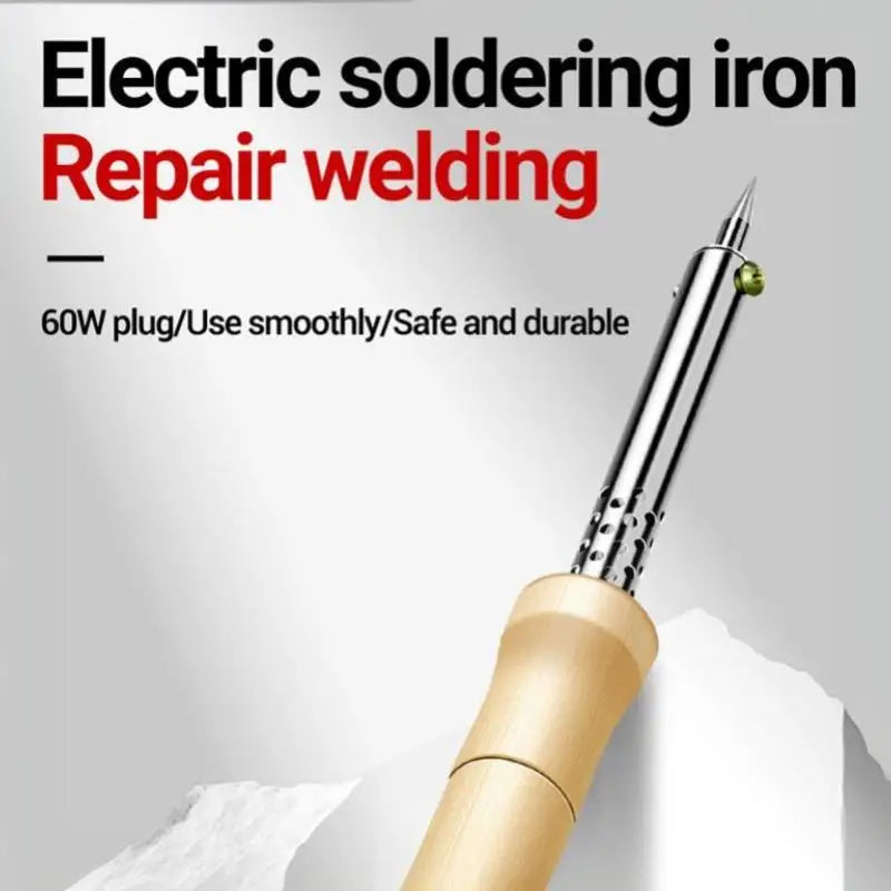220V Wood Handle Soldering Iron – Adjustable 30W–100W Soldering Iron Nixie