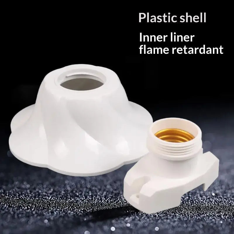 E27 Rose Pendant Lamp Holder White Surface Mount Socket Base