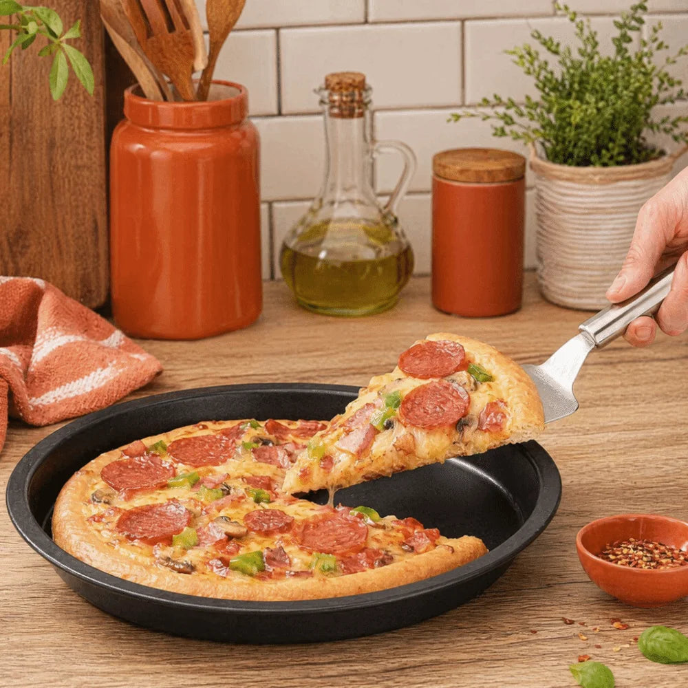 Nonstick Carbon Steel Pizza Baking Tray | Hard Coat Oven Pan Pizza Baking Pan Nixie