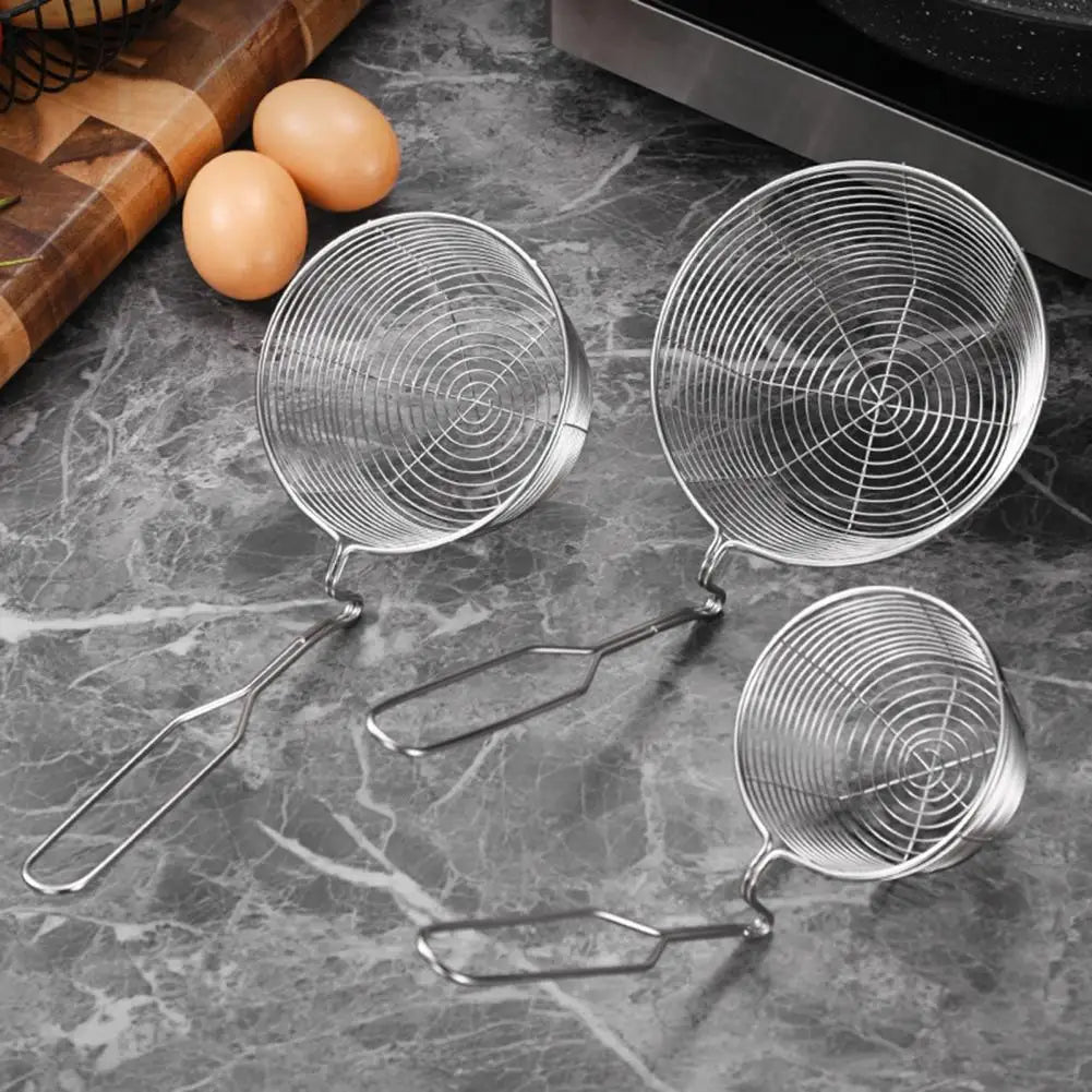 Stainless Steel Fry Basket with Pot Rim Hook & Anti-Slip Handle Fry Basket Nixie