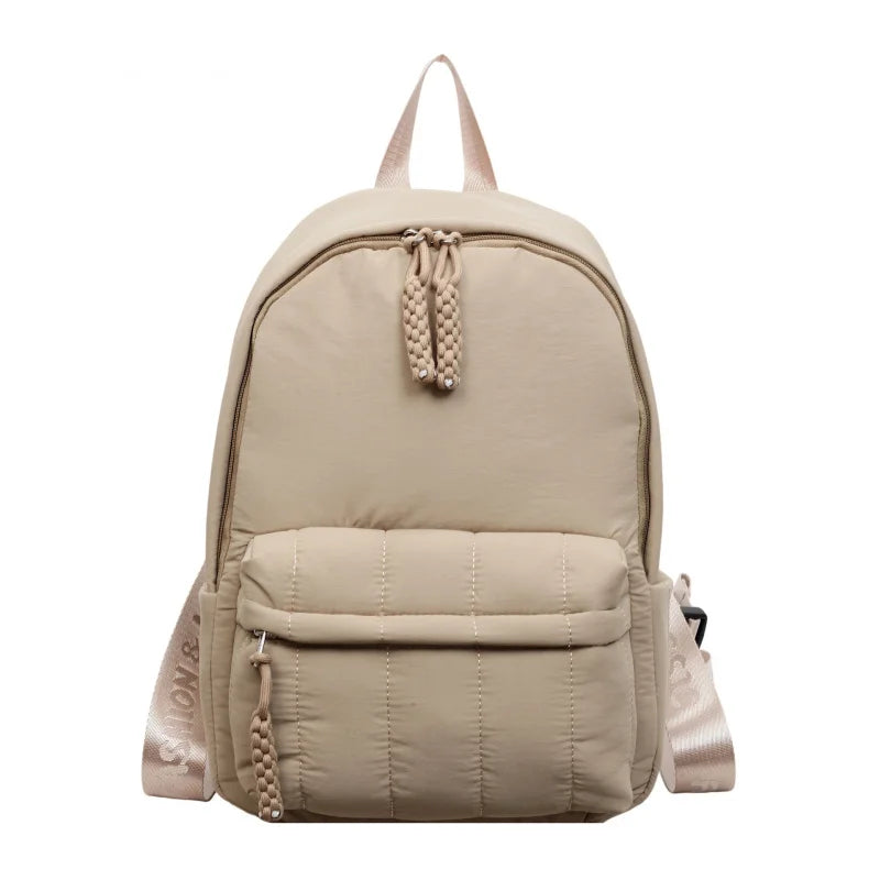 Large-Capacity Flannel Backpack – Women's School & Travel Bag
