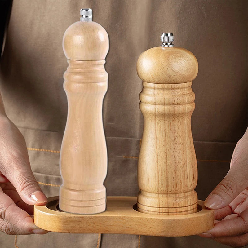 Wooden Pepper & Salt Mill Ceramic Grinder – 6/8/10 Inch Pepper & Salt Mill Nixie