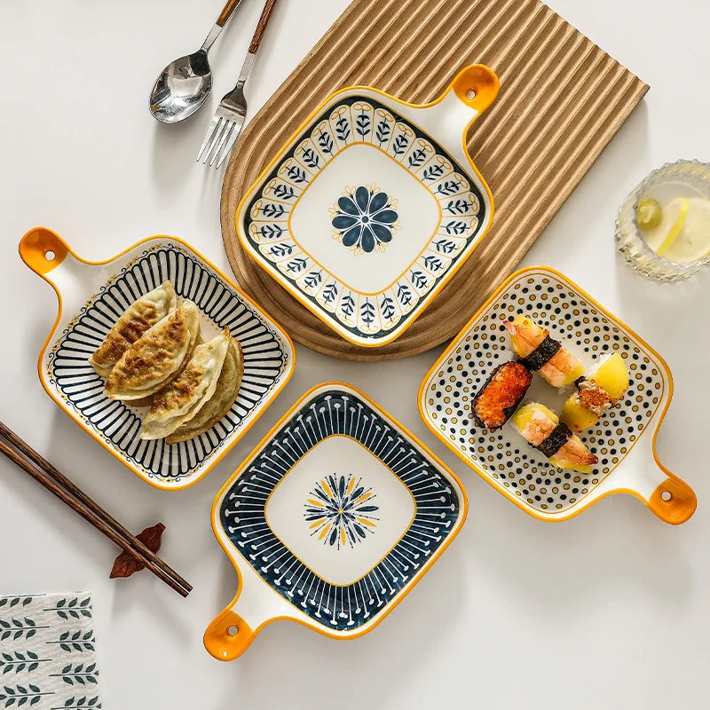 Nordic Ceramic Bowl & Dish Set – Baking Tray & Dumpling Plate
