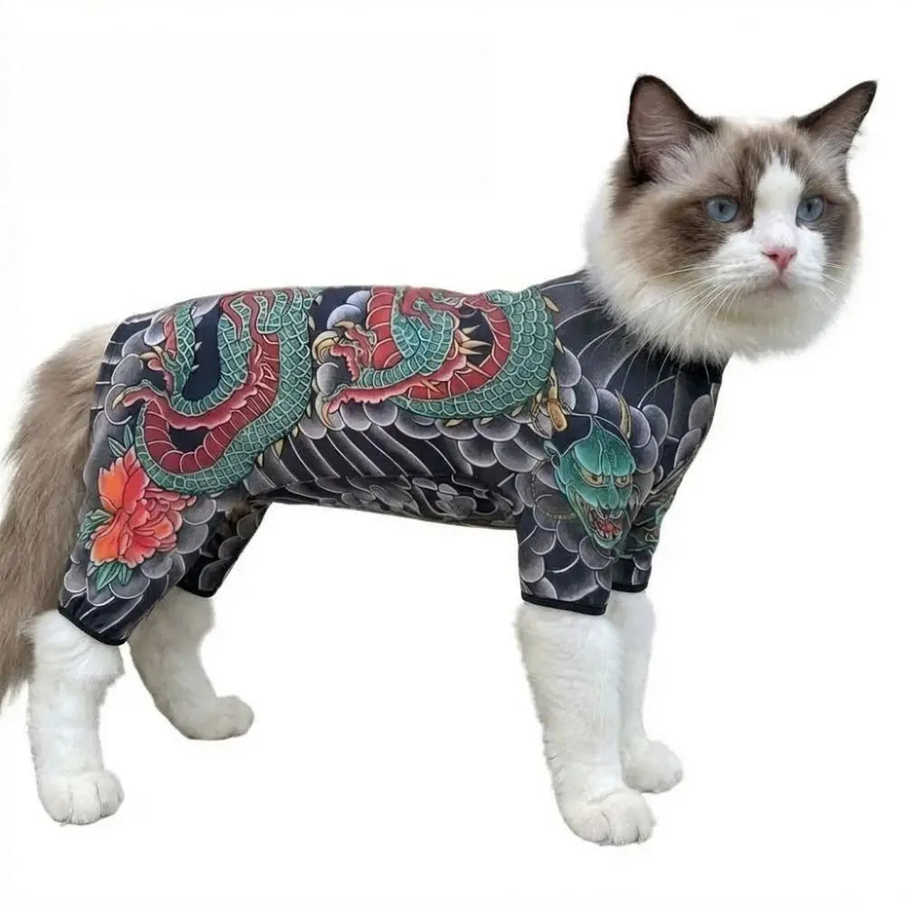 Funny Tattoo Vest for Dogs & Cats – Sizes S to 6XL Pet Costume Vest Nixie