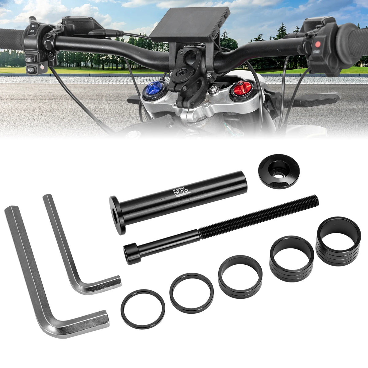 Sur-Ron Light Bee Handlebar Stem Lock Kit & Headset Spacer Handlebar Stem Kit Nixie black