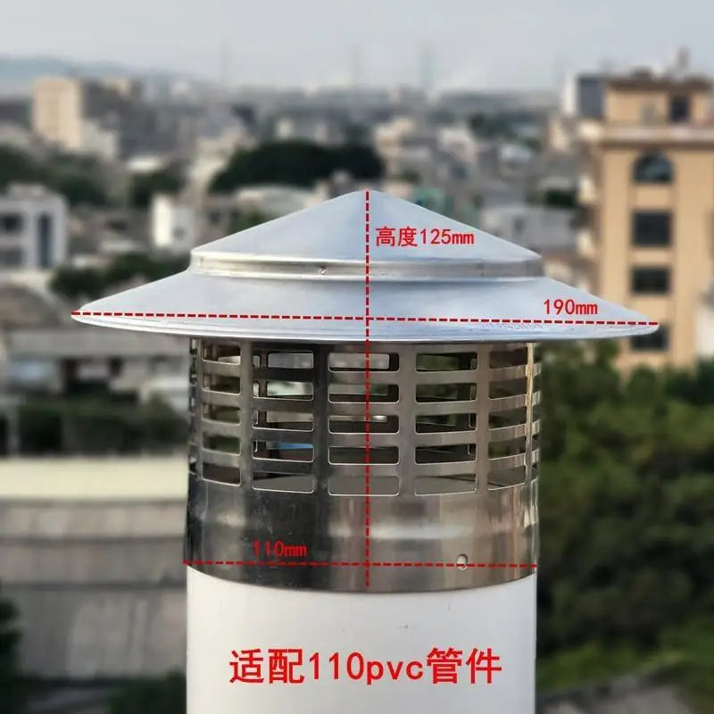 Stainless Steel Chimney Cap 75-200mm Roof Duct Vent Rain Cap Roof Vent Cap Nixie