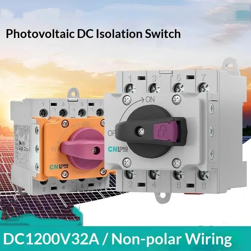 4P DIN-Rail DC Isolator Rotary Switch 32A 1200V – Solar PV DC Isolator Switch Nixie