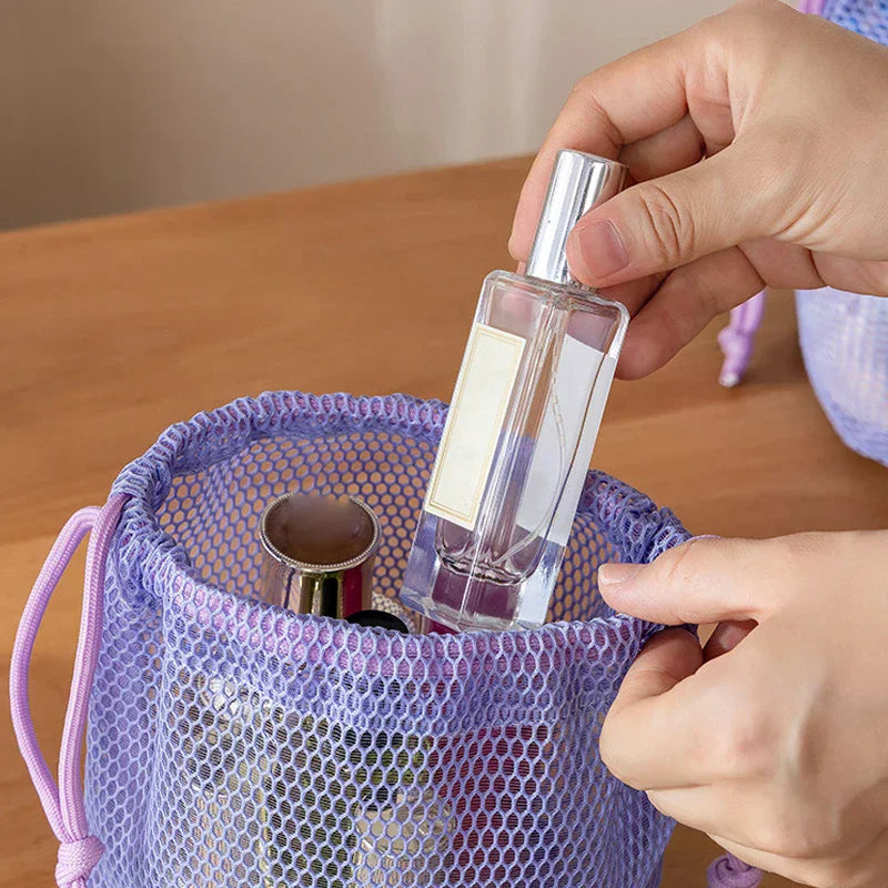 Nylon Mesh Drawstring Pouch – Travel & Makeup Storage Bag Mesh Storage Pouch Nixie