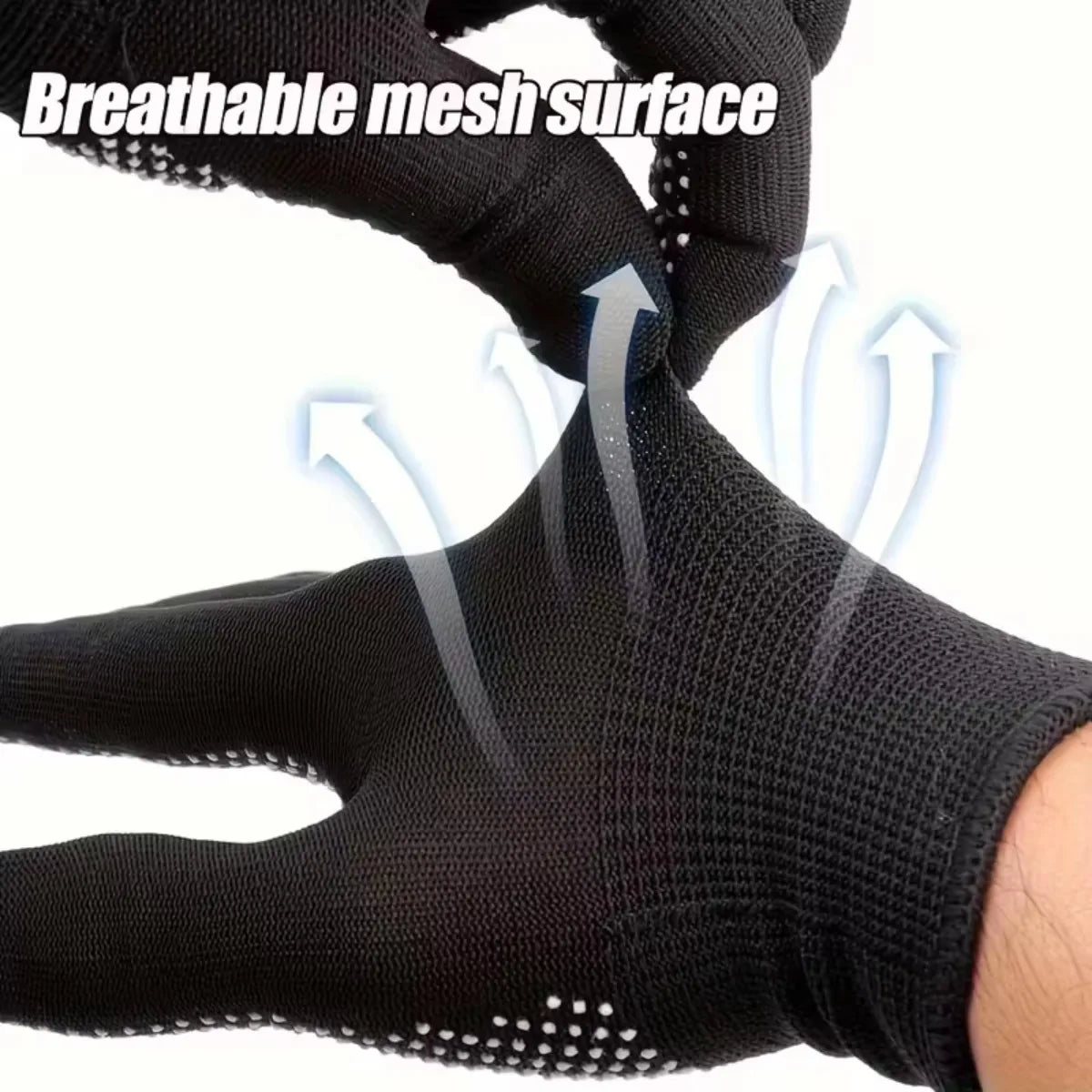 Non-Slip Breathable Nylon Gloves 10 Pcs – Cycling & Work Work Safety Gloves Nixie