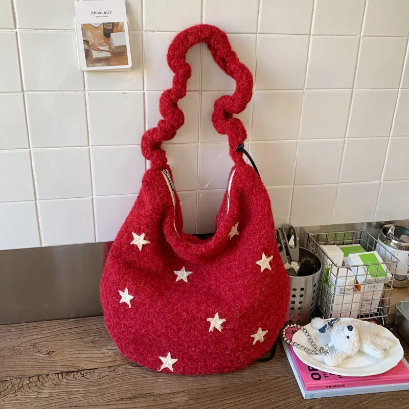 Women's Plush Star Crossbody Bag – Large Capacity Shoulder Bag Crossbody Shoulder Bag Nixie