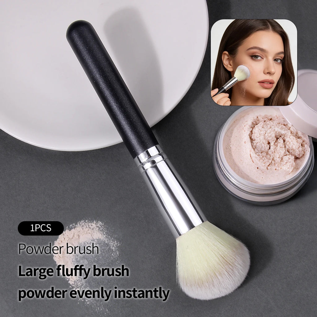 Three-Color Blush & Contour Brush – Wood Handle Makeup Tool Makeup Contour Brush Nixie