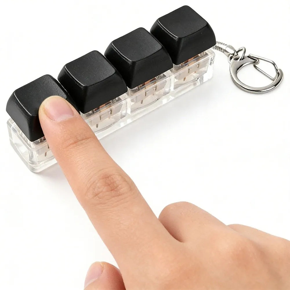 DIY Keyboard Fidget Keychain Clicker Button Keycap Toy