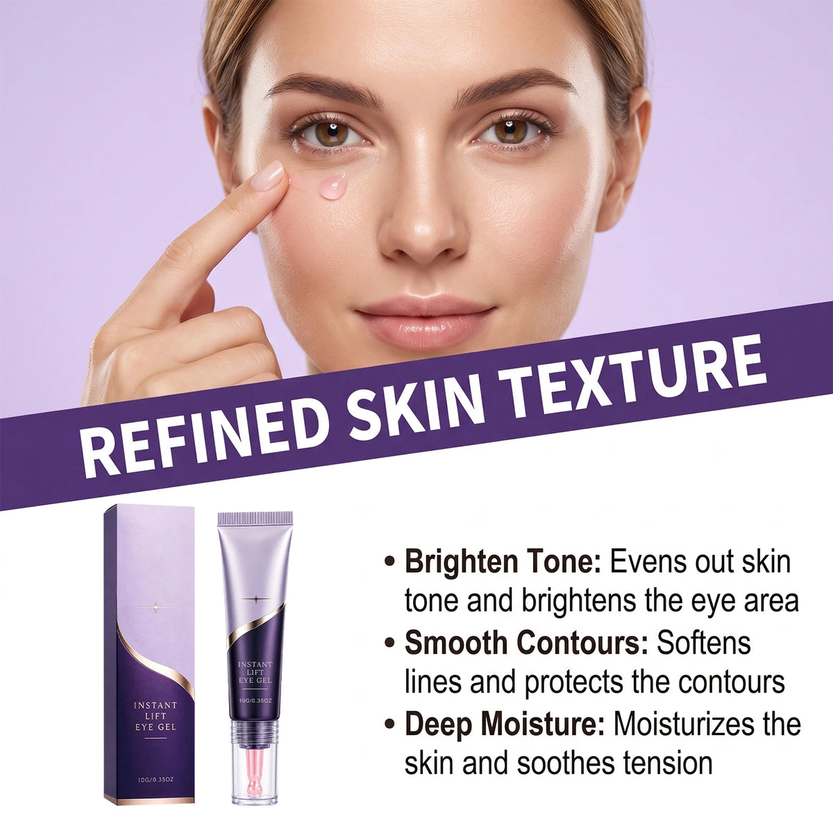 Instant Firming Eye Gel with Massage Applicator | Brighten & Hydrate Eye Gel Cream Nixie