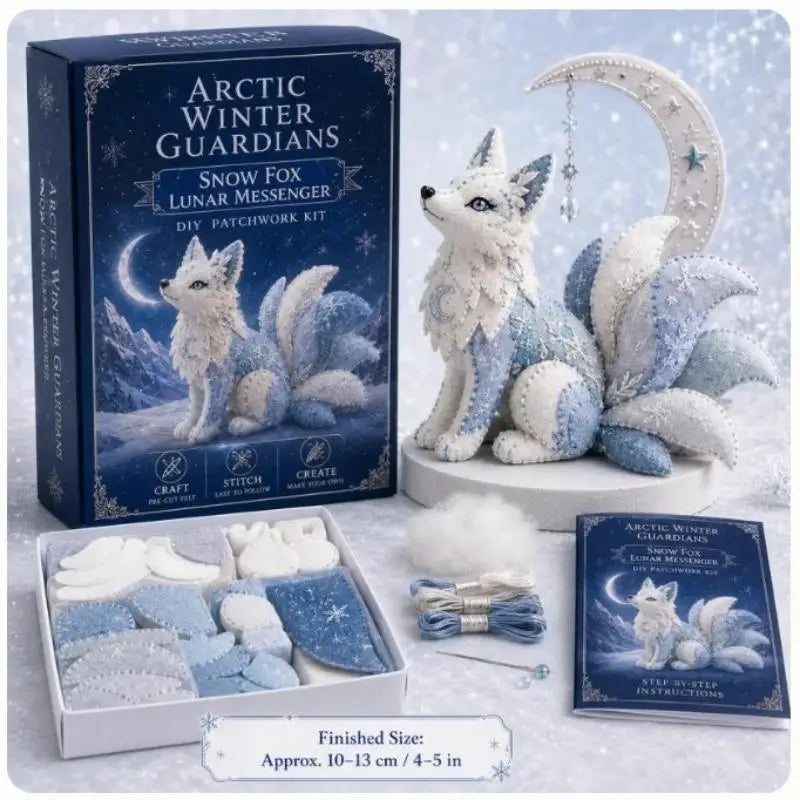3D Snow Fox DIY Felt Sewing Kit – Pre-Cut Stuffed Animal Craft DIY Felt Sewing Kit Nixie
