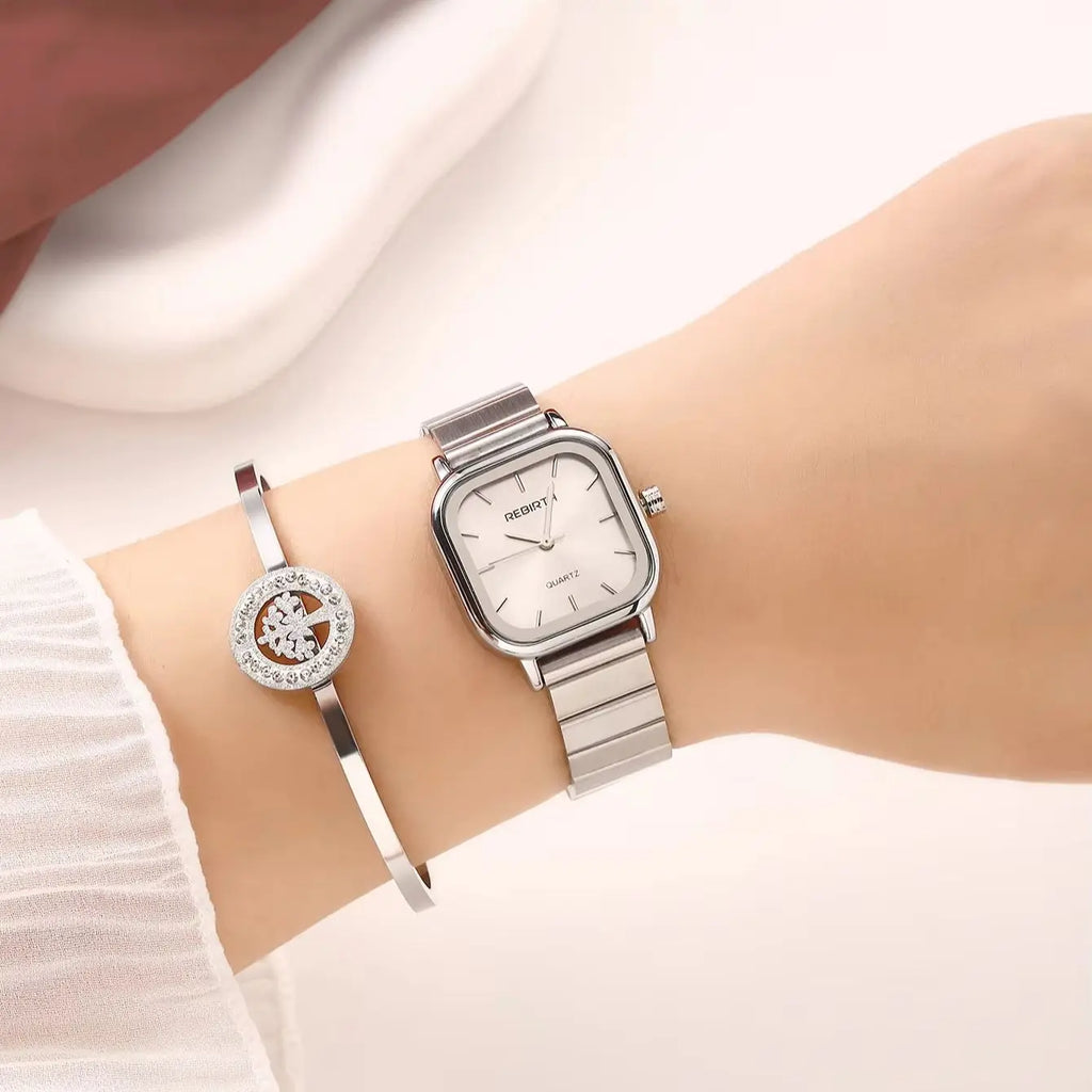 REBIRTH 2-Piece Retro Bracelet & Watch Set | Casual Fashion Bracelet Watch Set Nixie