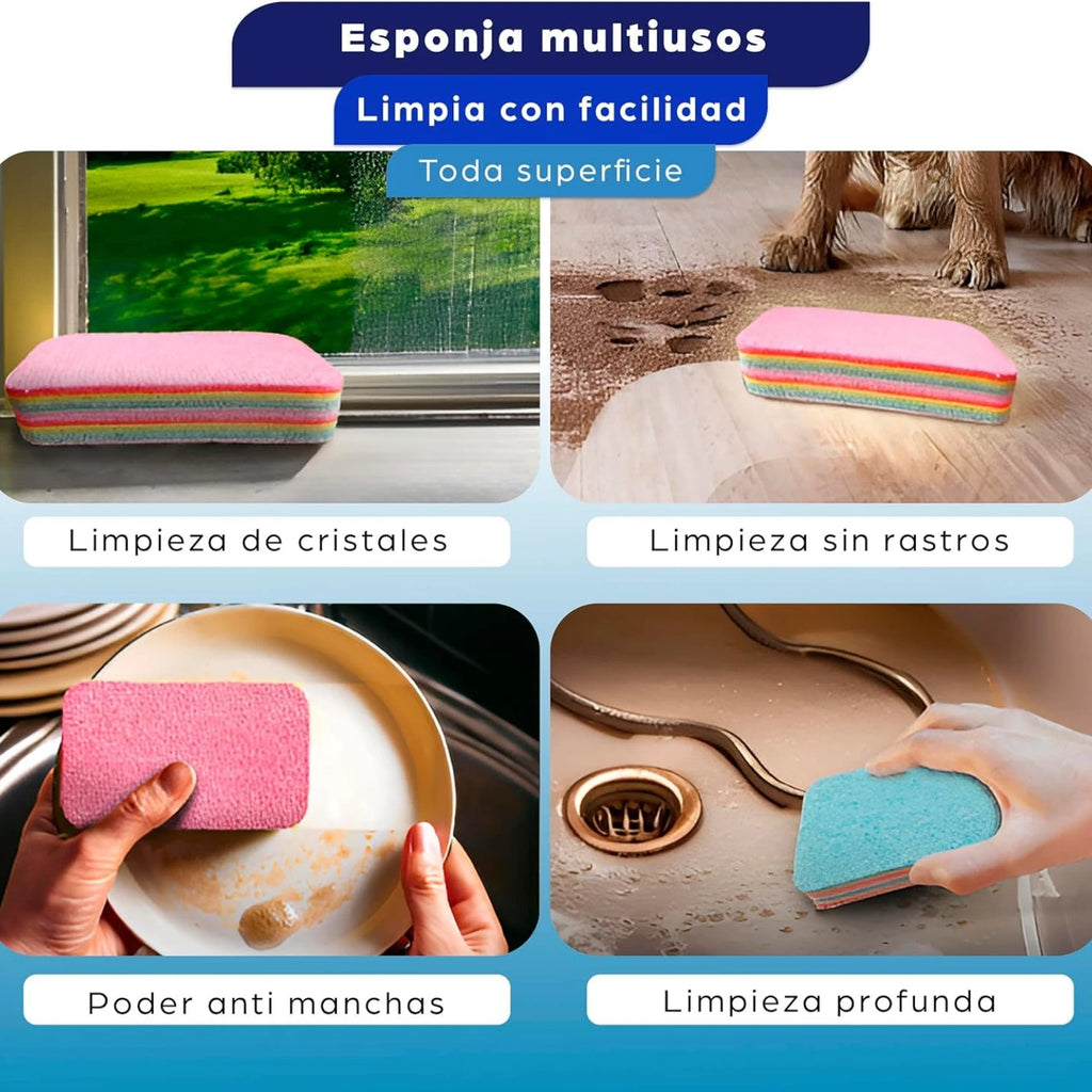 12-Layer PVA Rainbow Sponge Cloth – Super Absorbent Scrubber Kitchen Sponge Cloth Nixie
