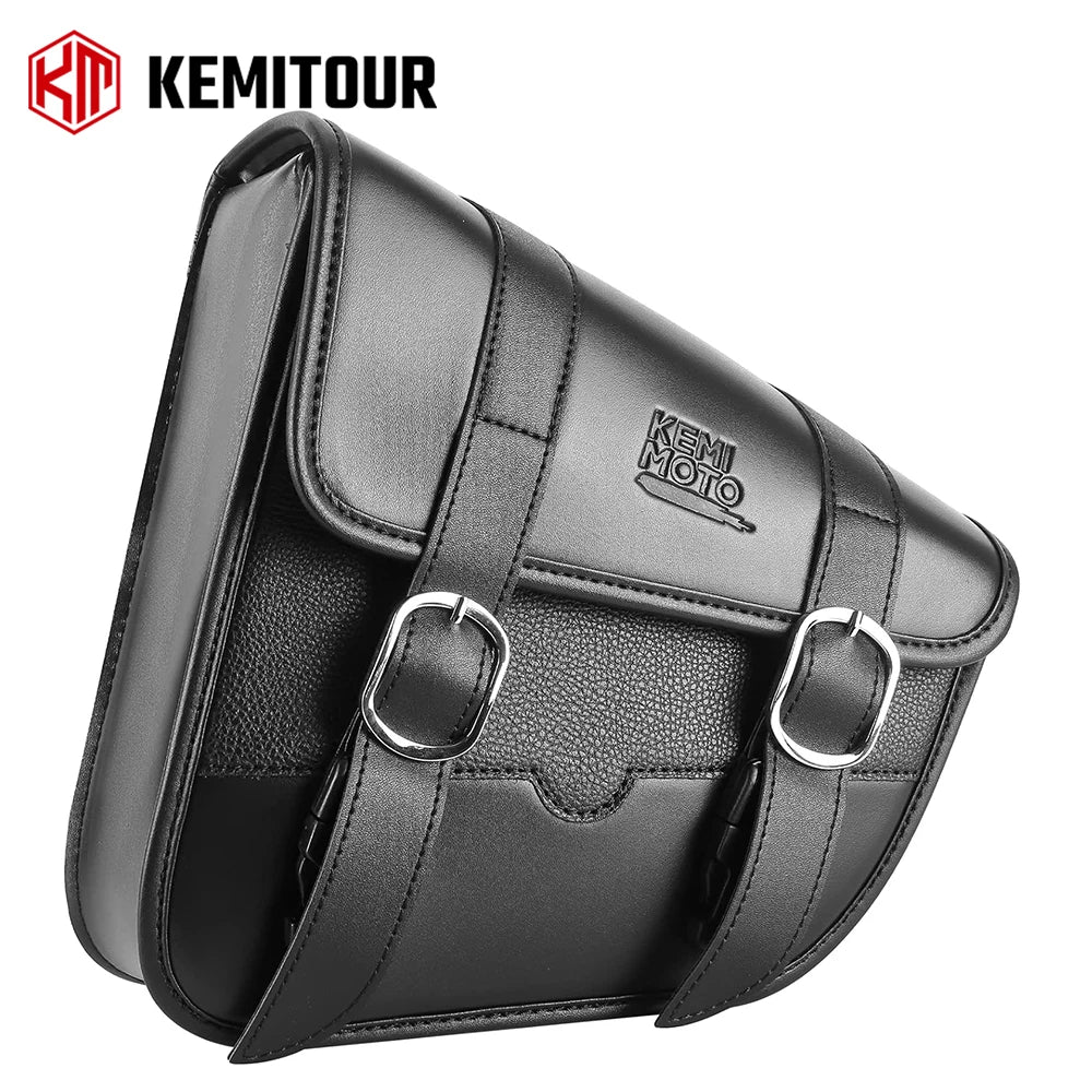 Retro Motorcycle Swingarm Saddlebag Left Side PU Leather Solo Bag Motorcycle Saddlebag Nixie