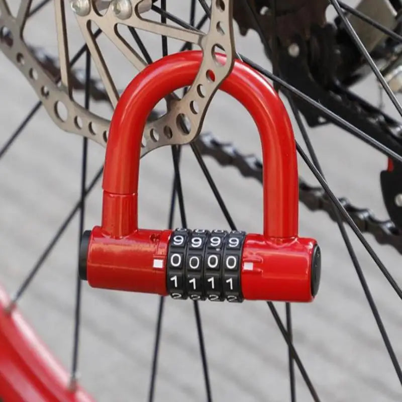 4-Digit Aluminum Combination Padlock – Keyless U-Lock Security