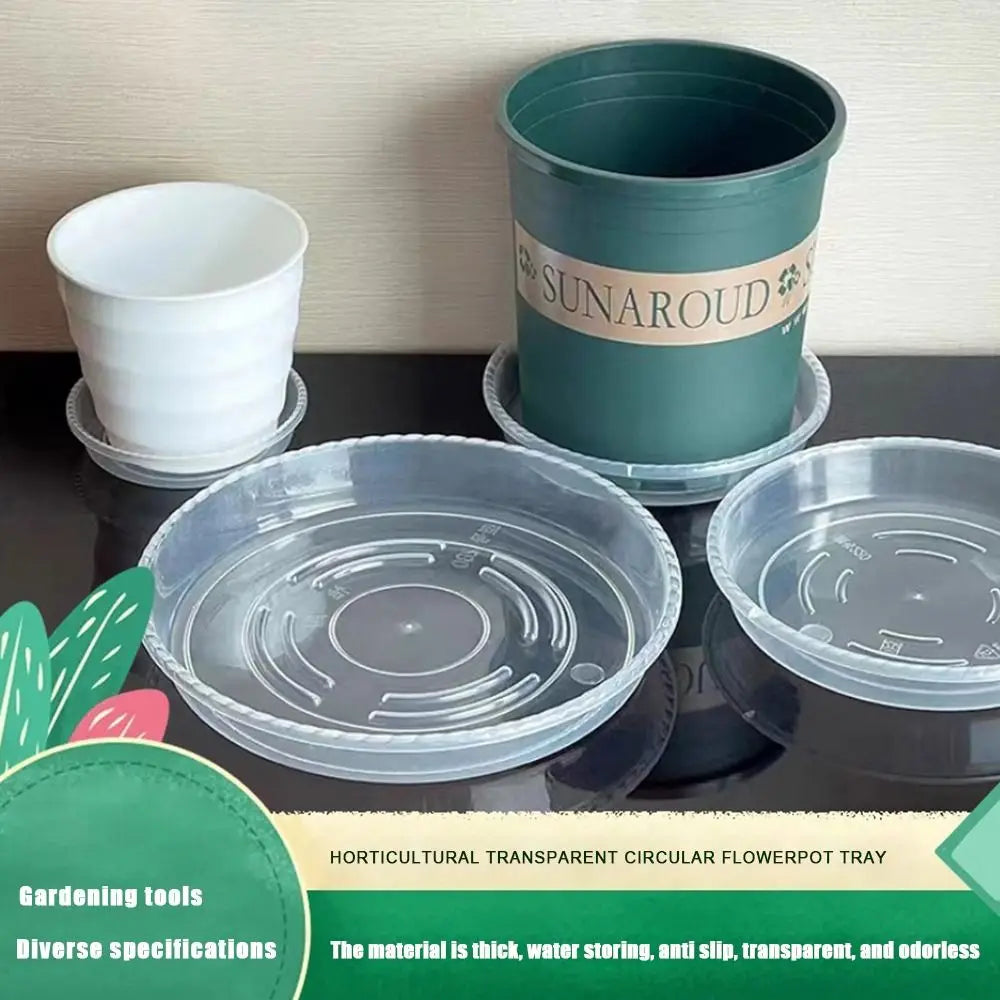 10 Pack Clear Round Plastic Flower Pot Drip Trays – 6 Sizes Plant Drip Trays Nixie
