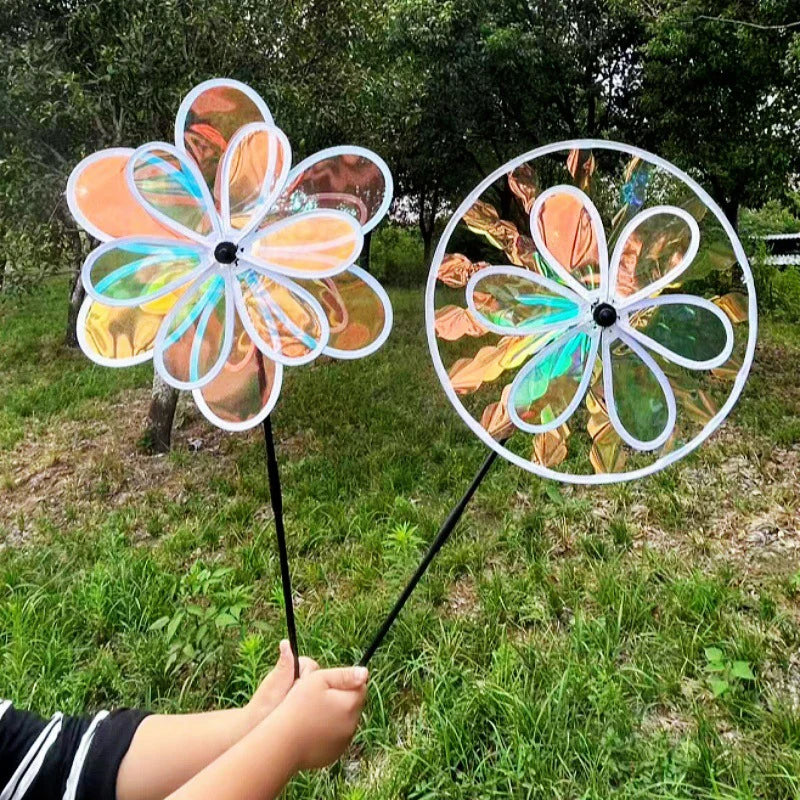 Reflective Sunflower Windmill – Bird-Deterrent Garden Decor, 6 Colors Garden Wind Spinner Nixie