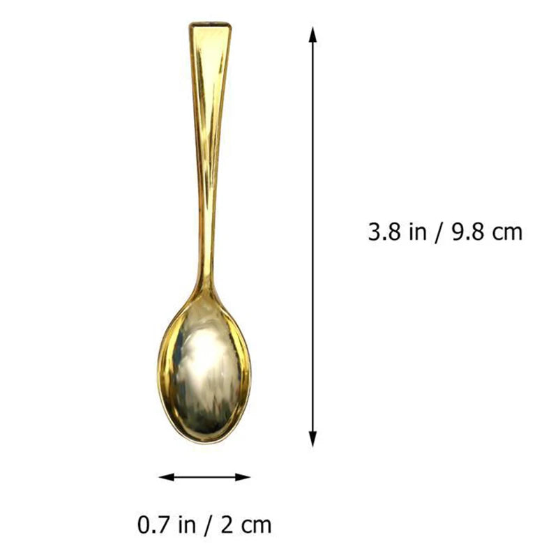 24PCS Gold Disposable Plastic Flatware – Mini Spoons & Forks Set